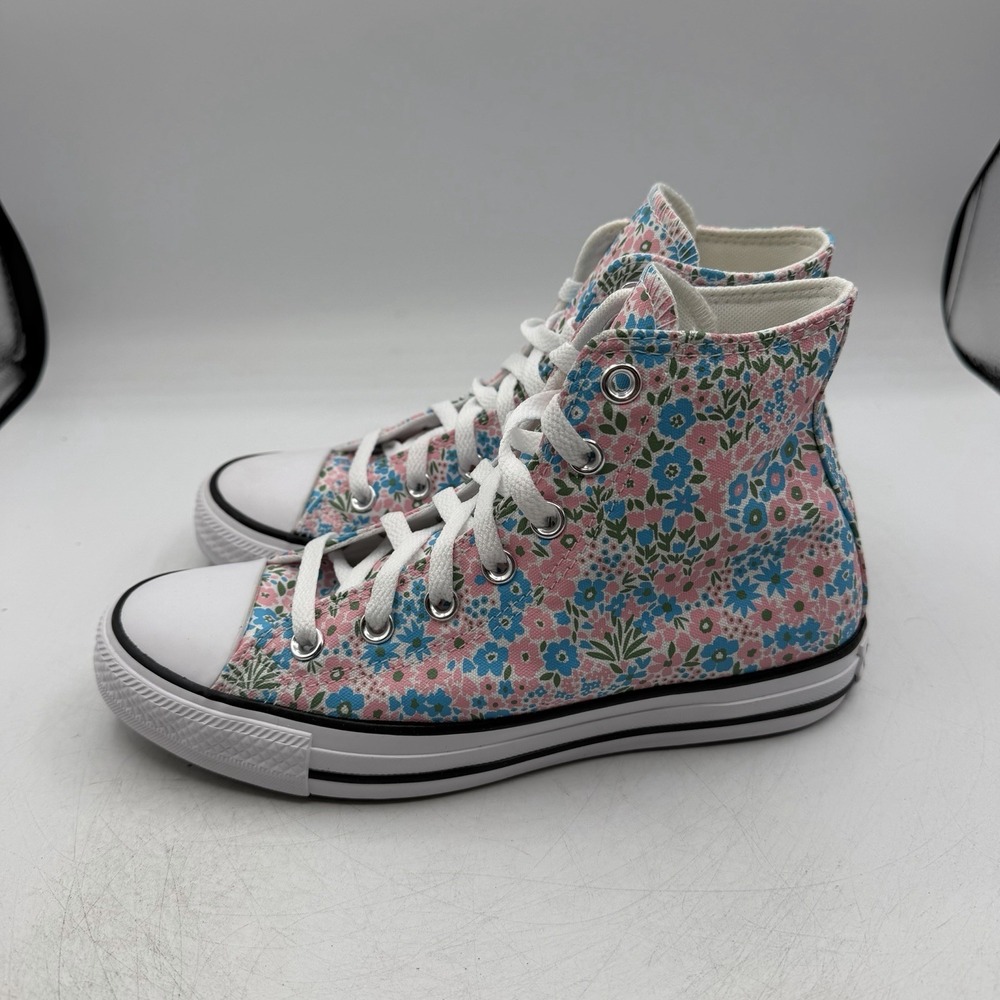 Converse Chuck Taylor All Star High Shoes Women Sz 8 Mini Flowers Floral A14980F - Picture 6 of 11